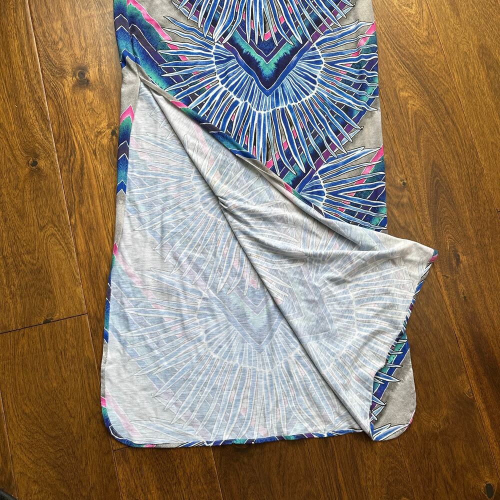 ❌SOLD❌ Mara Hoffman Swim Rising Palm blue print maxi column body con dress med - Picture 6 of 16